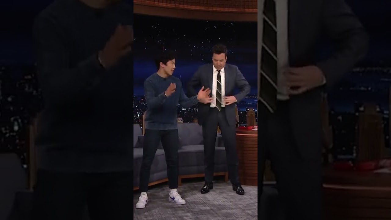image 0 Olympic Gold Medalist #nathanchen Teaches Jimmy How To Do An Axel! ⛸️ #shorts