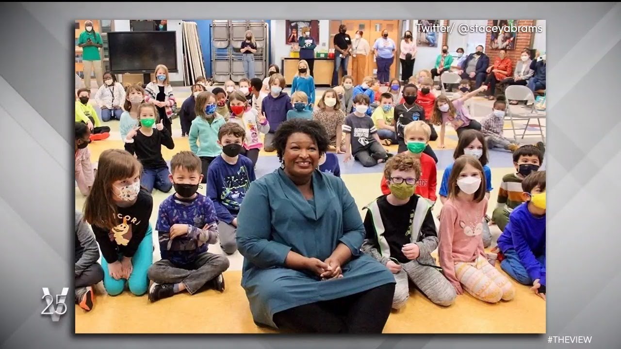 image 0 Stacey Abrams Slammed Over Maskless School Event : The View